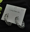 Imported Exquisite Antique-style Crescent Hoop Earrings For Girls & Women