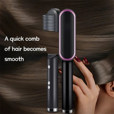 Hqt-909b Electric Hair Straightening &amp; Curling Comb/brush