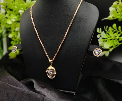 Necklace Set With Imported Timeless Elegance Gold Pendant Girls & Women Fashion